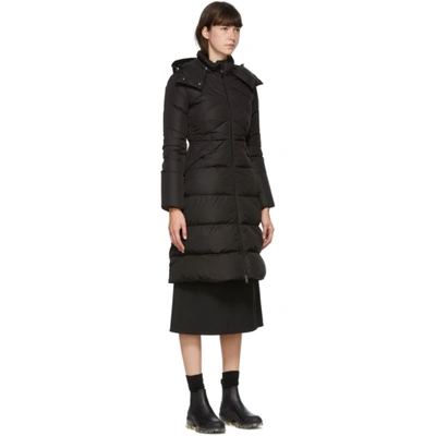 Shop Moncler Black Down Belted Agot Coat In 999 Black