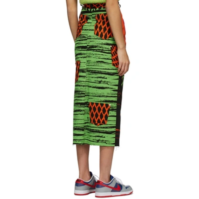 Shop Agr Multicolor Pocket Skirt In Green Strip