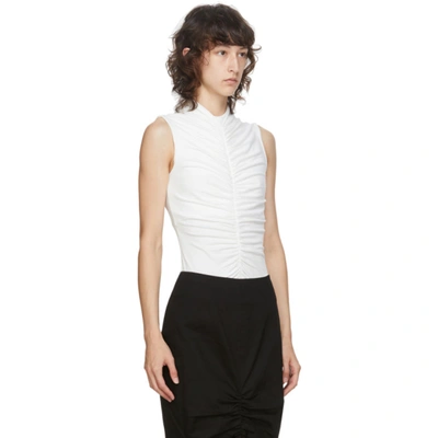 Shop Edit Ssense Exclusive White Sleeveless Ruch Front T-shirt
