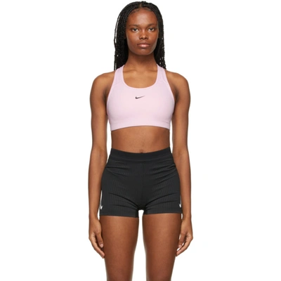 Shop Nike Pink Swoosh Dri-fit Sports Bra In 663 Pink