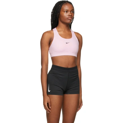 Shop Nike Pink Swoosh Dri-fit Sports Bra In 663 Pink