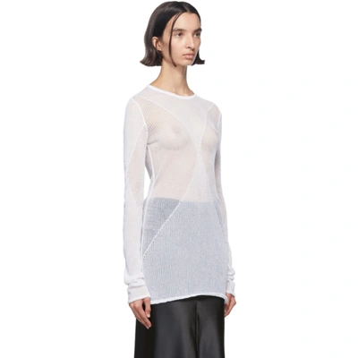 Shop Ann Demeulemeester White Sheer Foggy Sweater In 001 White
