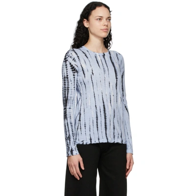 Shop Proenza Schouler Blue & Black Jersey Tie-dye T-shirt In Blue/white