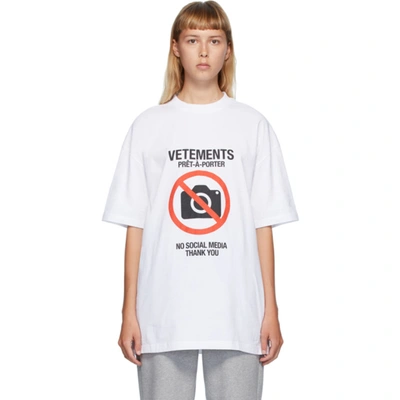 Shop Vetements White Anti-social T-shirt