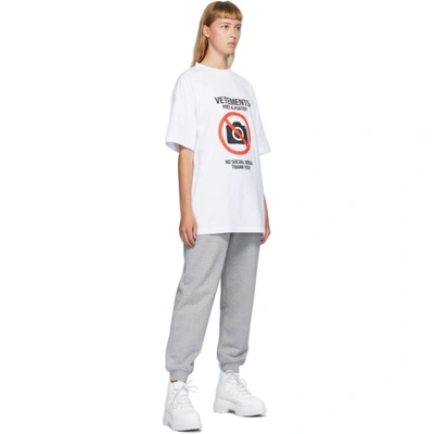 Shop Vetements White Anti-social T-shirt