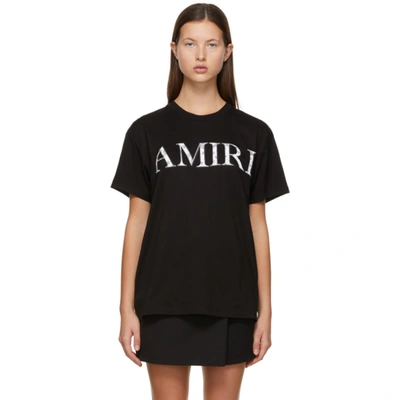 Shop Amiri Black Bandana Logo T-shirt