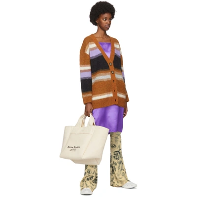 Shop Acne Studios Multicolor Fluffy Alpaca Cardigan In Pumpkin