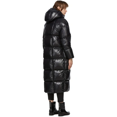 Shop Moncler Black Down Parnaiba Long Coat In 999 Black