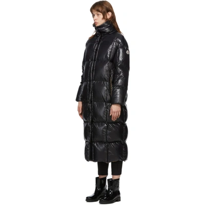 Shop Moncler Black Down Parnaiba Long Coat In 999 Black