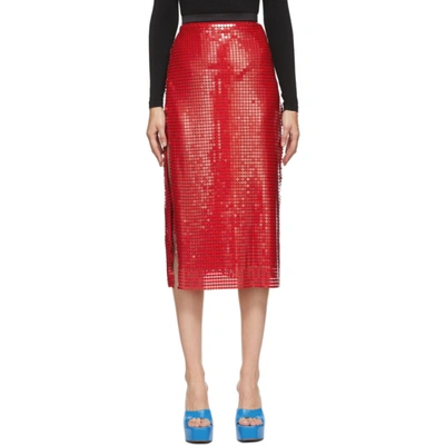 Shop Christopher Kane Red Chainmail Skirt