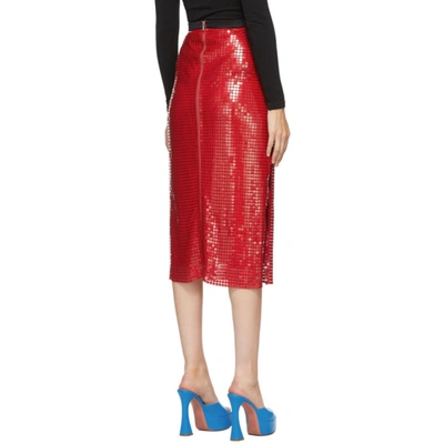 Shop Christopher Kane Red Chainmail Skirt