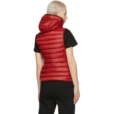 Shop Moncler Red Longue Saison Down Glyco Vest In 455 Red