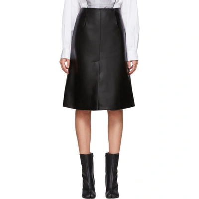 Shop Maison Margiela Black Faux-leather Skirt In 900 Black