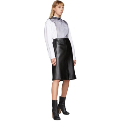 Shop Maison Margiela Black Faux-leather Skirt In 900 Black