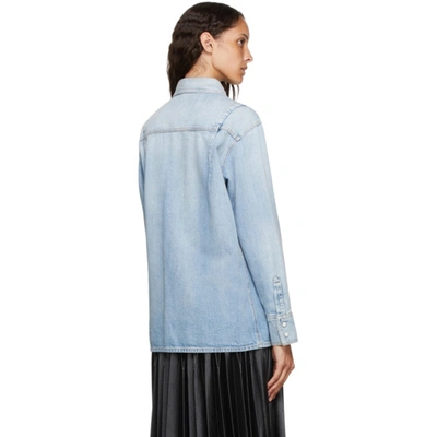 Shop Givenchy Blue Denim Western Shirt In 452 Ltdenim