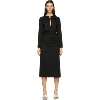 Shop Christopher Esber Black Cummerbund Orbit Dress