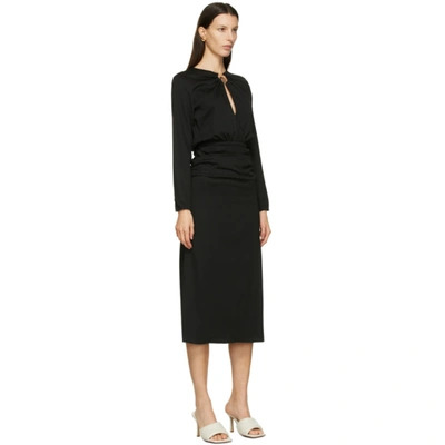 Shop Christopher Esber Black Cummerbund Orbit Dress