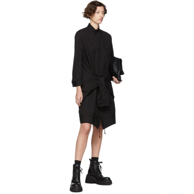 Shop Regulation Yohji Yamamoto Black R-up/down Shirt Dress In 2 Black