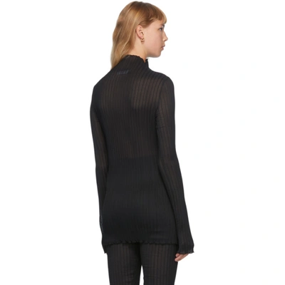 Shop Jil Sander Black Pleated Turtleneck In 001 Black