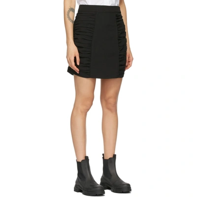 Shop Ganni Black Heavy Crêpe Miniskirt In 099 Black