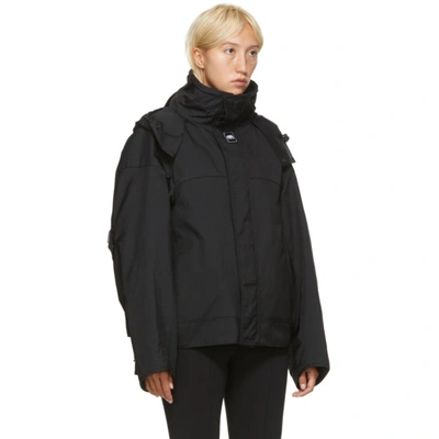 Shop Balenciaga Black Upside Down Parka In 1000 Black