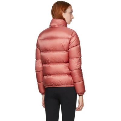 Shop Moncler Pink Down Lannic Jacket In 544 Dkpink