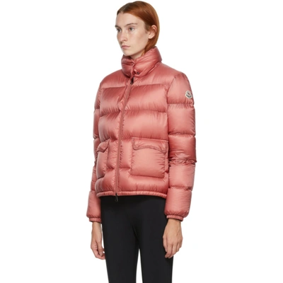 Shop Moncler Pink Down Lannic Jacket In 544 Dkpink