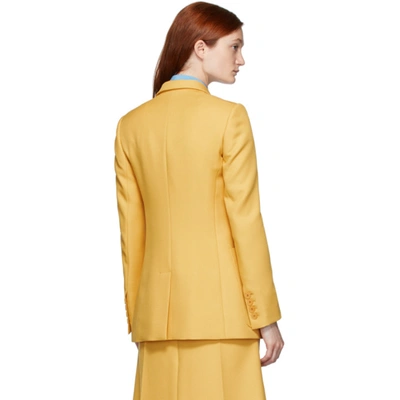 Shop Stella Mccartney Yellow Recycled Amanda Tailored Jacket In 7150 Camomi