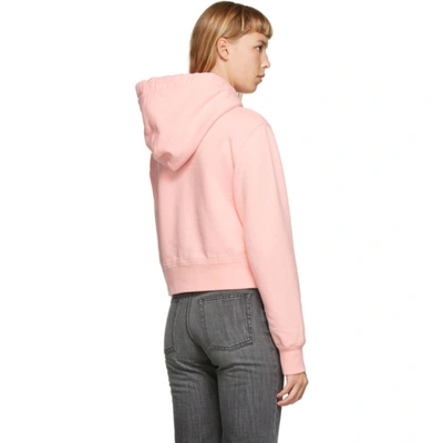 Shop Palm Angels Pink Croco Hoodie In Pink/green