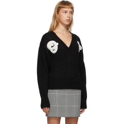 Shop Off-white Black Intarsia Logo Sweater In Black/white