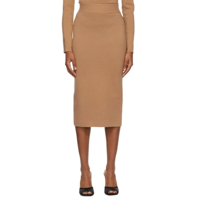 Shop Victor Glemaud Tan And Black Colorblock Skirt In Camel/black