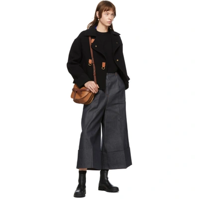 Shop Loewe Black Wool And Cashmere Cropped Jacket In 1100 Black
