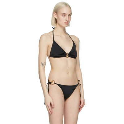 Shop Versace Black Medusa Ring Bikini Top In A1008 Black