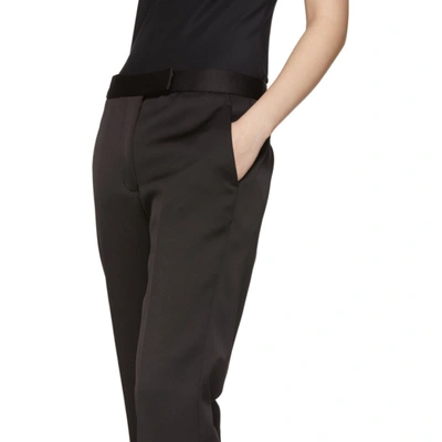 Shop 3.1 Phillip Lim Black Satin Structured Trousers In Ba001 Black