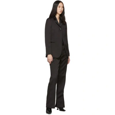 Shop 3.1 Phillip Lim Black Satin Structured Trousers In Ba001 Black