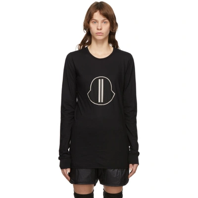 Shop Rick Owens Black Moncler Edition Logo Long Sleeve T-shirt In 999 Black