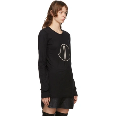 Shop Rick Owens Black Moncler Edition Logo Long Sleeve T-shirt In 999 Black