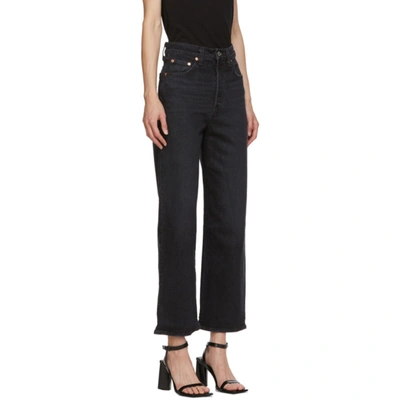 Shop Levi's Black Ribcage Straight Ankle Jeans In Feelin' Cag