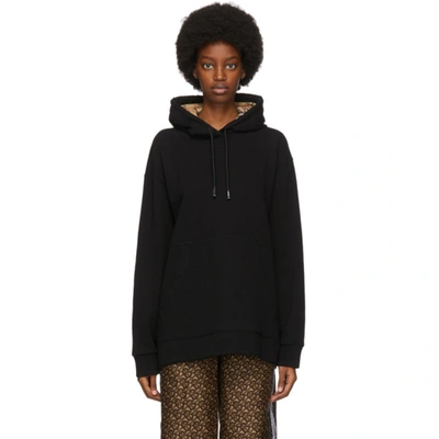 Shop Burberry Black Oversized Aurore Hoodie