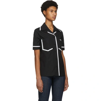 Shop Fendi Black Eco Popeline Short Sleeve Shirt In F0gme Black