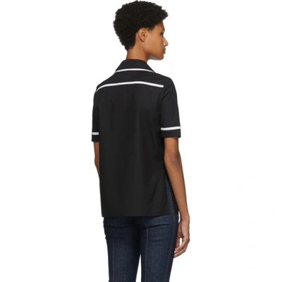 Shop Fendi Black Eco Popeline Short Sleeve Shirt In F0gme Black