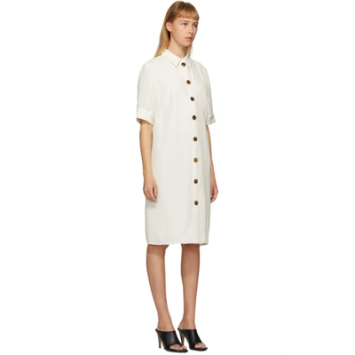 Shop Partow White Silk Glen Shirt Dress In Ivory