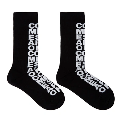 Shop Comme Des Garçons Comme Des Garcons Black Horizontal Logo Socks In 1 Black