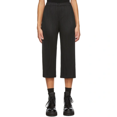 Shop Issey Miyake Black Cropped Trousers In 15 Black