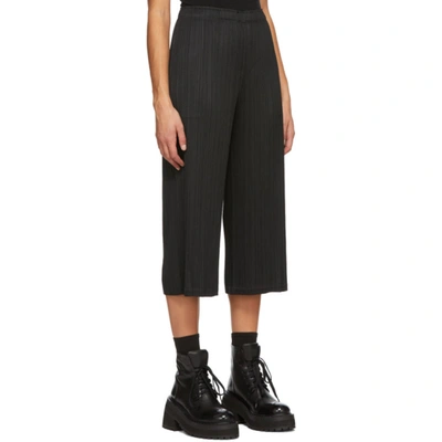 Shop Issey Miyake Black Cropped Trousers In 15 Black