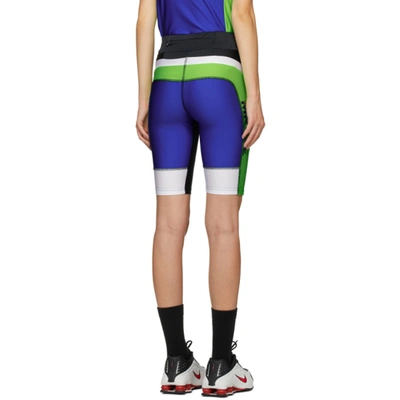 Shop Martine Rose Ssense Exclusive Black & Blue Cycling Shorts In Bright Blue
