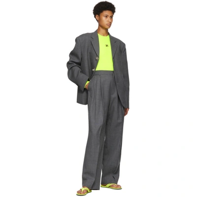 Shop We11 Done Grey Wool Pin Tucked Trouser In M Grey