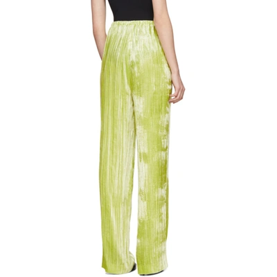 Shop Balenciaga Yellow Velvet Pyjama Suit Trousers In 7640 Citrus