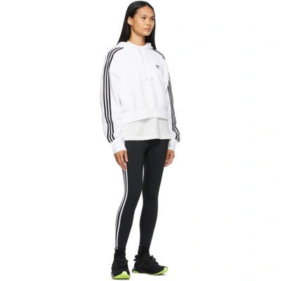 Shop Adidas Originals Black 3-stripes Leggings In Black/white