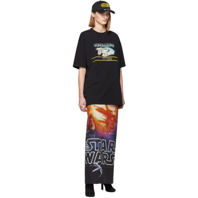 Shop Vetements Black Star Wars Edition Millennium Falcon T-shirt